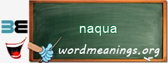 WordMeaning blackboard for naqua